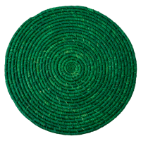 Raffia Large Round Placemat Coaster In Green By Rice DK
